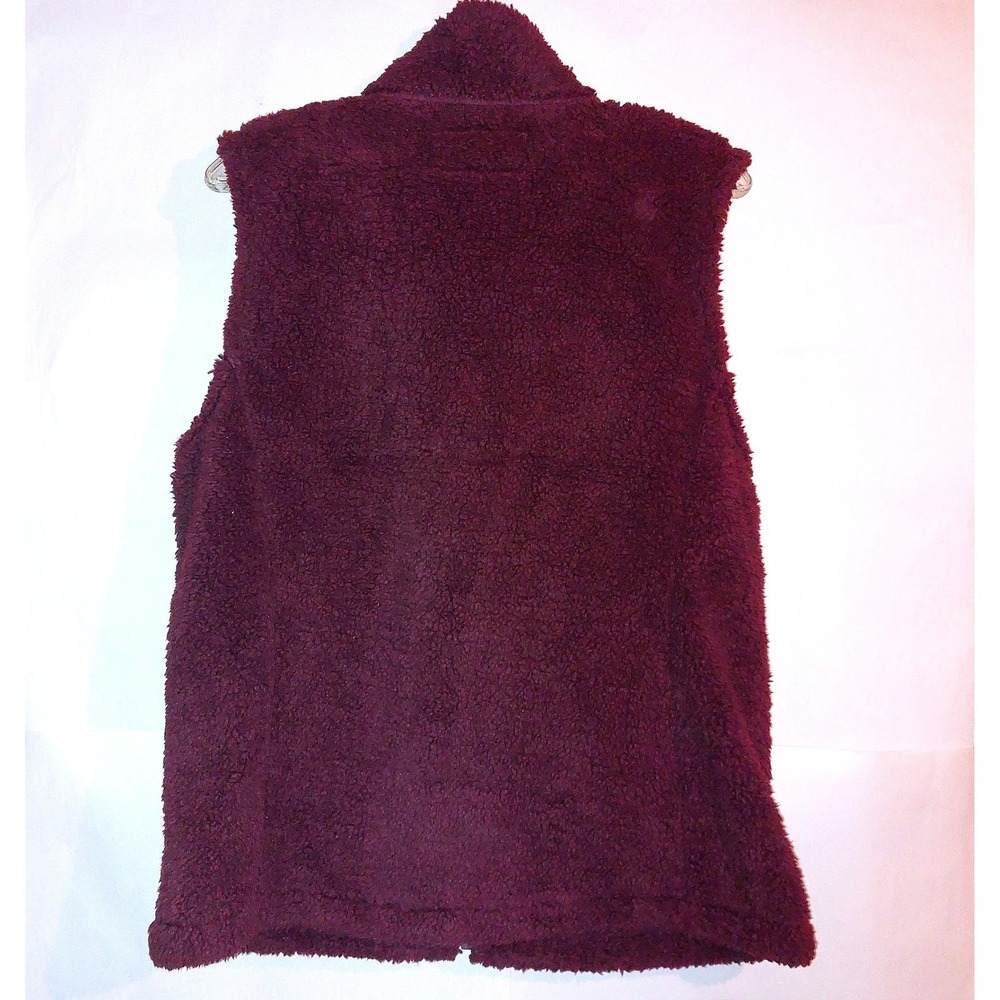 Sage Collective Women's Sherpa Fleece Full Zip Vest Burgundy Plaid Lined  Size M - Picture 7 of 12
